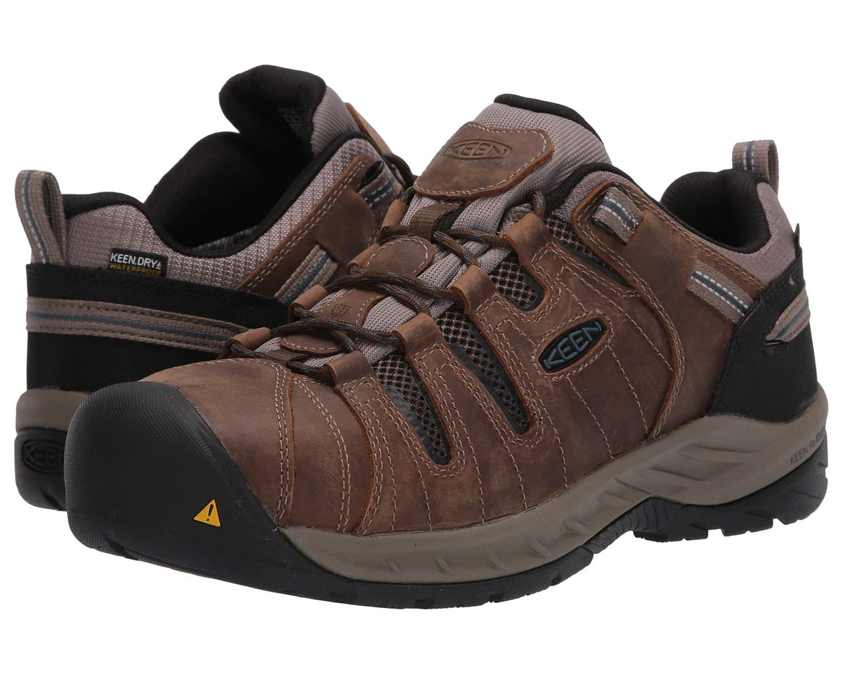 Men's KEEN Utility Flint II Waterproof (Steel Toe) Cascade Brown/Orion Blue - Eurostride