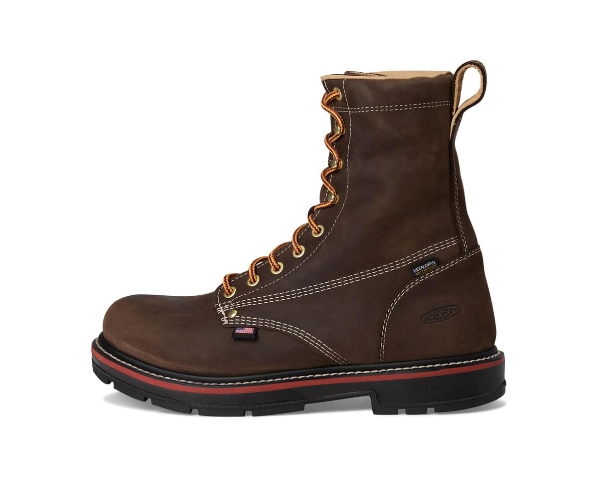 Men's KEEN Utility Liberty 8 Waterproof 90? Heel Boots (Carbon Toe) Coffee Bean/Black - Eurostride