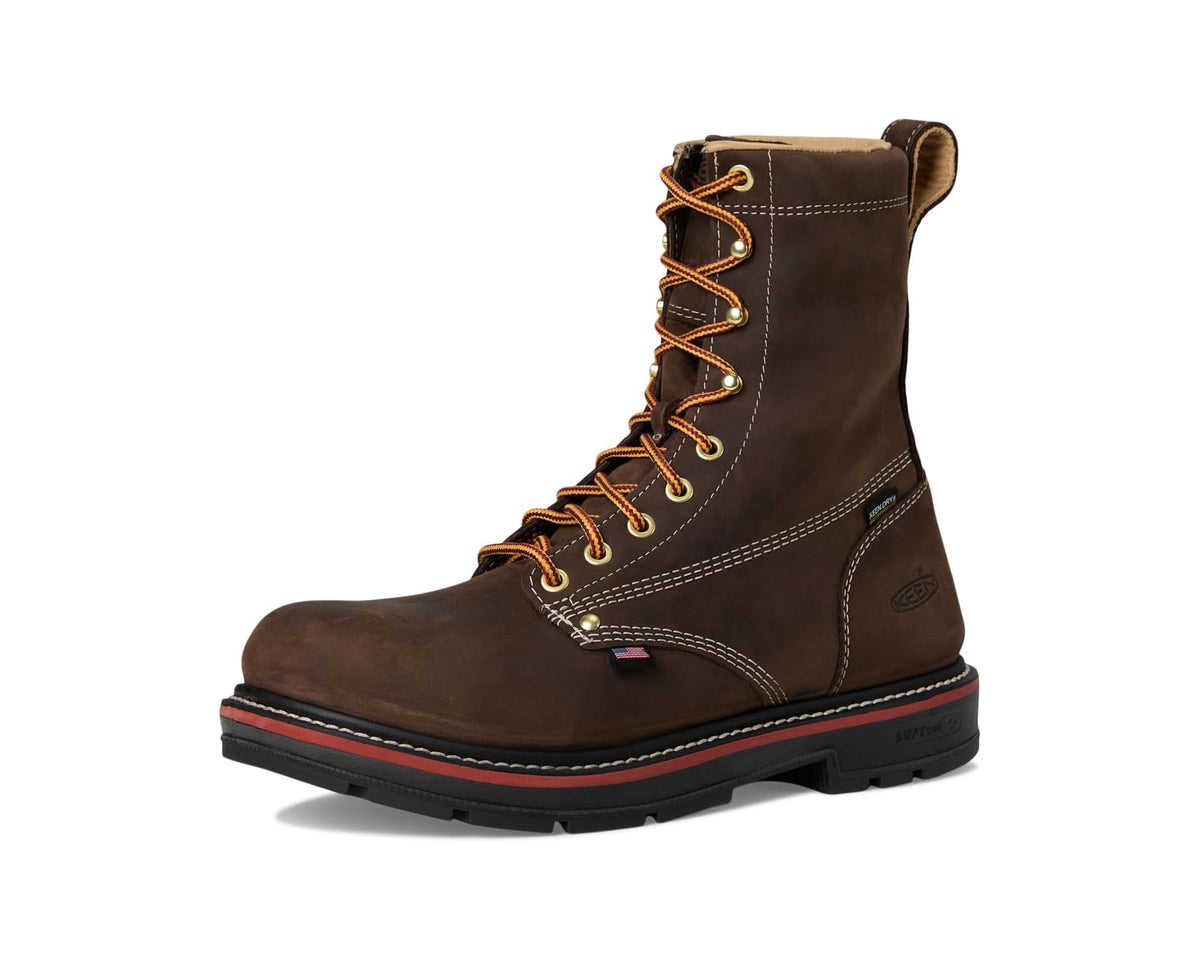 Men's KEEN Utility Liberty 8 Waterproof 90? Heel Boots (Carbon Toe) Coffee Bean/Black - Eurostride
