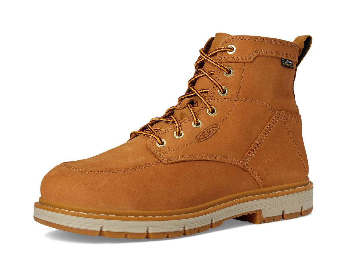 Men's KEEN Utility San Jose 6·Alloy Toe Waterproof 90 Degree Heel Bistre/Gum - Eurostride
