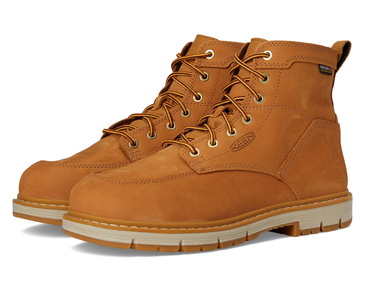 Men's KEEN Utility San Jose 6·Alloy Toe Waterproof 90 Degree Heel Bistre/Gum - Eurostride