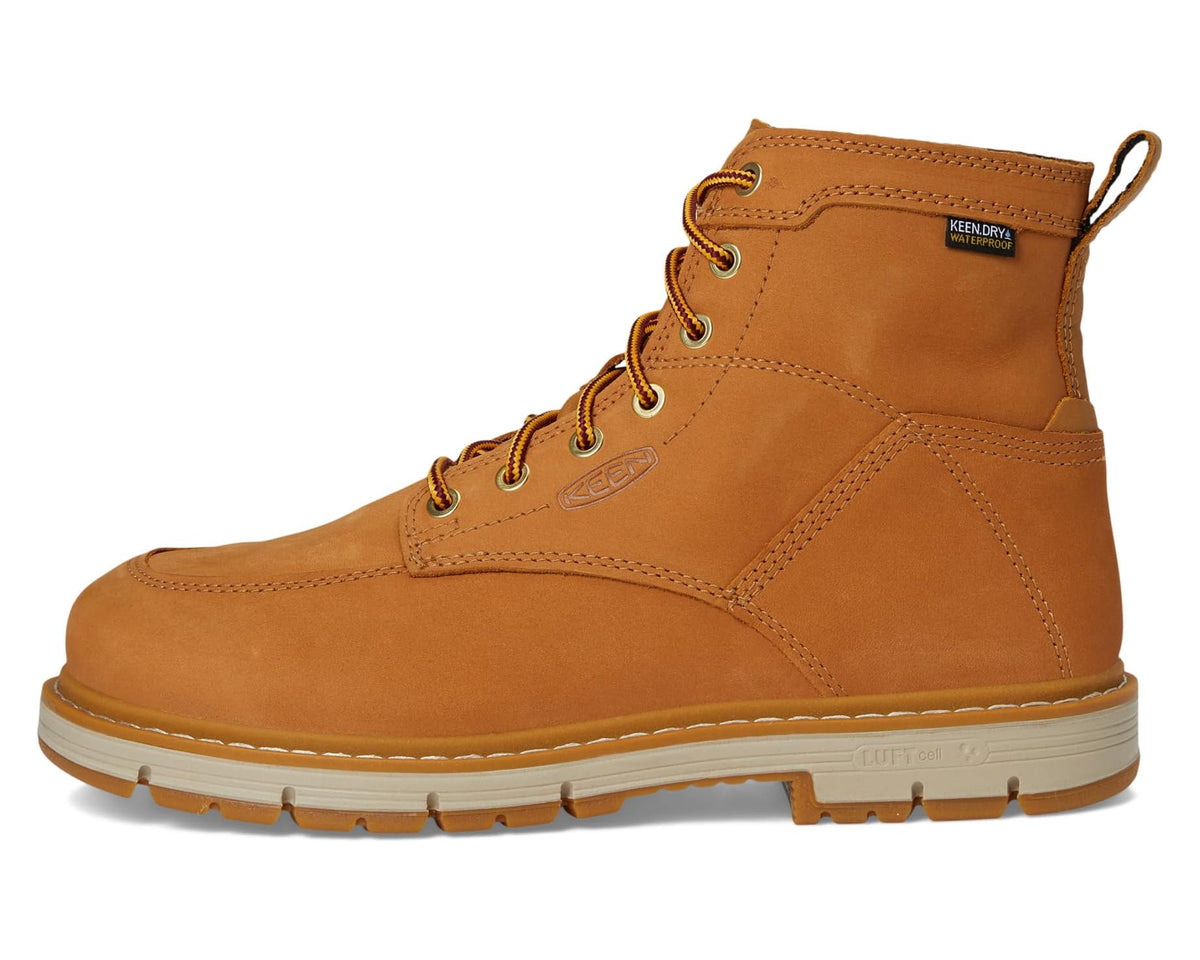 Men's KEEN Utility San Jose 6·Alloy Toe Waterproof 90 Degree Heel Bistre/Gum - Eurostride