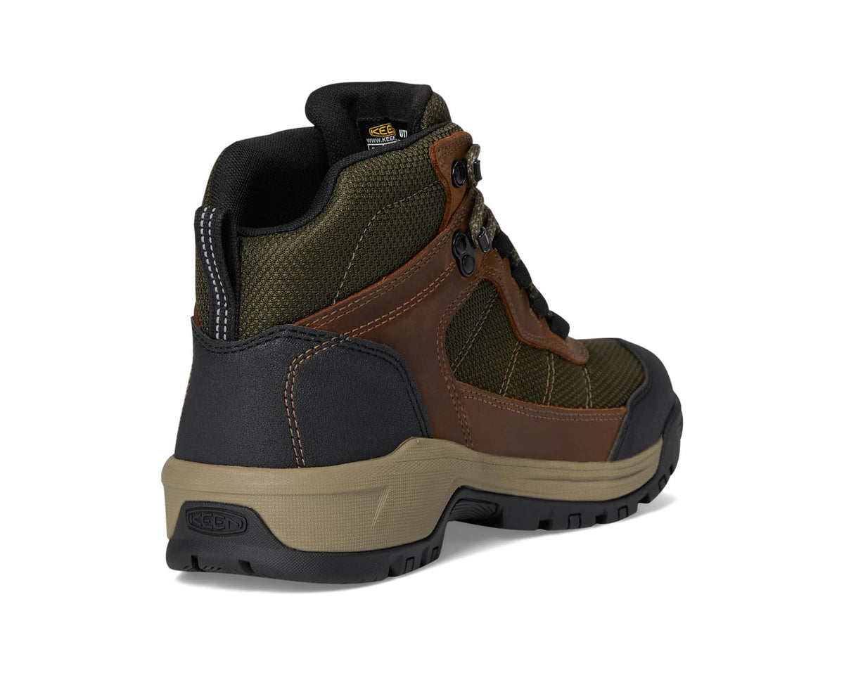 Men's KEEN Utility Skokie Waterproof Work Boots (Soft Toe) Forest Night/Black - Eurostride