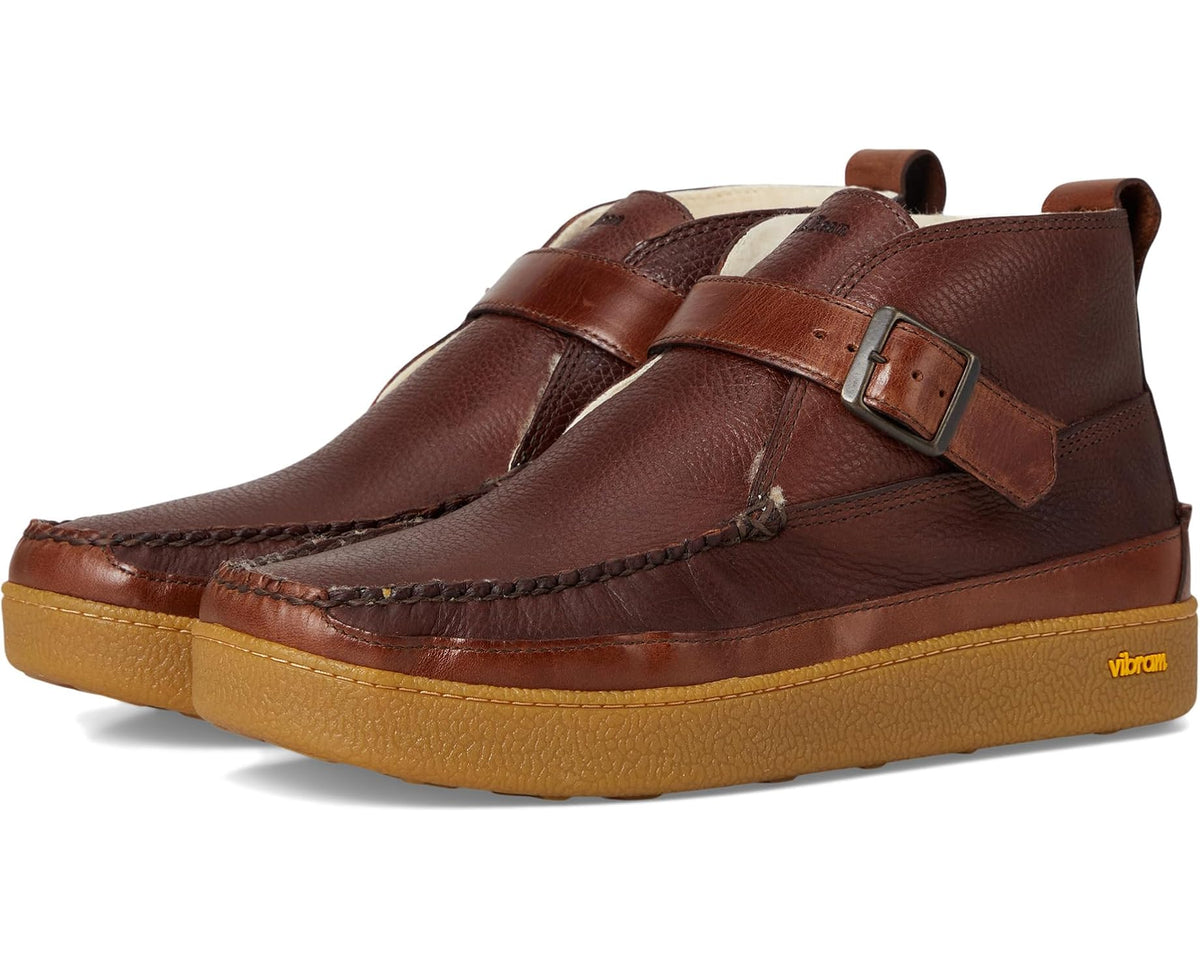 Men's L.L.Bean Lodge Moc Vibram Shearling Buckle Boots Mahogany - Eurostride