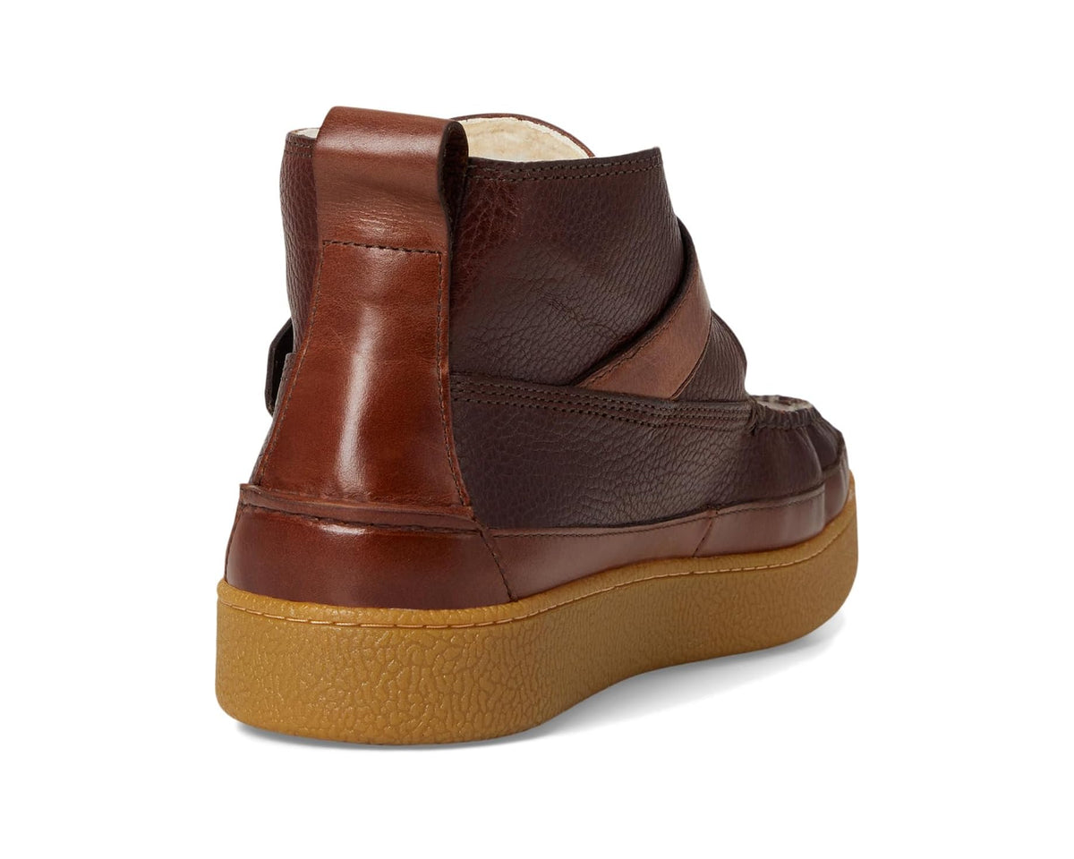 Men's L.L.Bean Lodge Moc Vibram Shearling Buckle Boots Mahogany - Eurostride