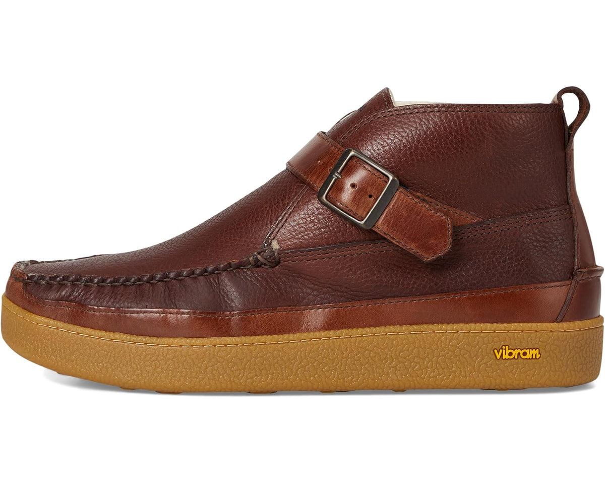 Men's L.L.Bean Lodge Moc Vibram Shearling Buckle Boots Mahogany - Eurostride