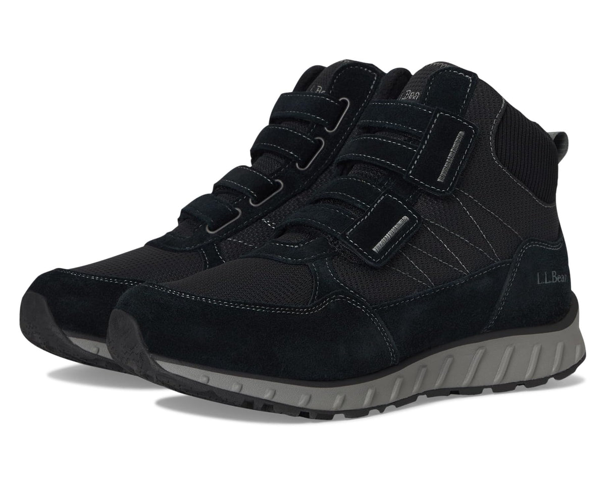 Men's L.L.Bean Snow Sneaker 5 Boot Mid Water Resistant Insulated Hook-and-Loop Black/Black - Eurostride