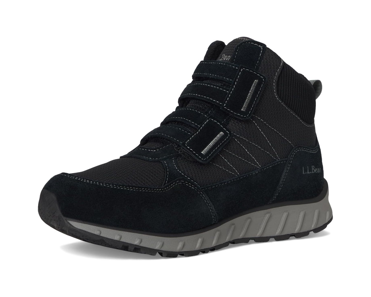 Men's L.L.Bean Snow Sneaker 5 Boot Mid Water Resistant Insulated Hook-and-Loop Black/Black - Eurostride