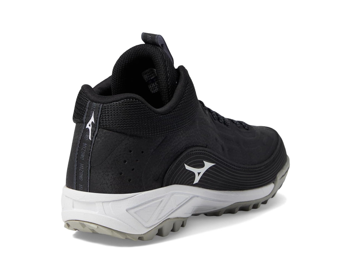 Men's Mizuno Ambition 3 BB Mid AS Baseball Cleats Black/White - Eurostride