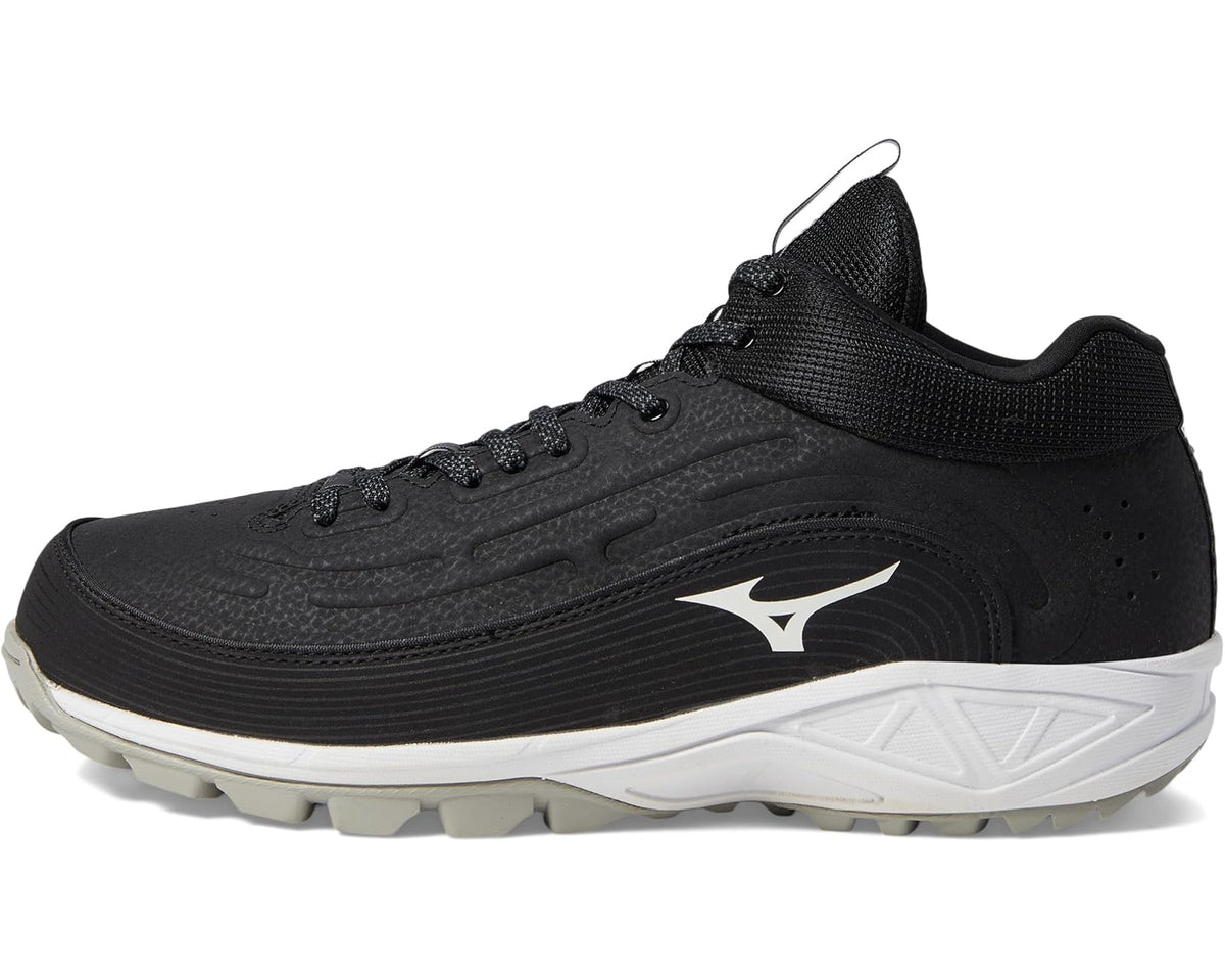Men's Mizuno Ambition 3 BB Mid AS Baseball Cleats Black/White - Eurostride