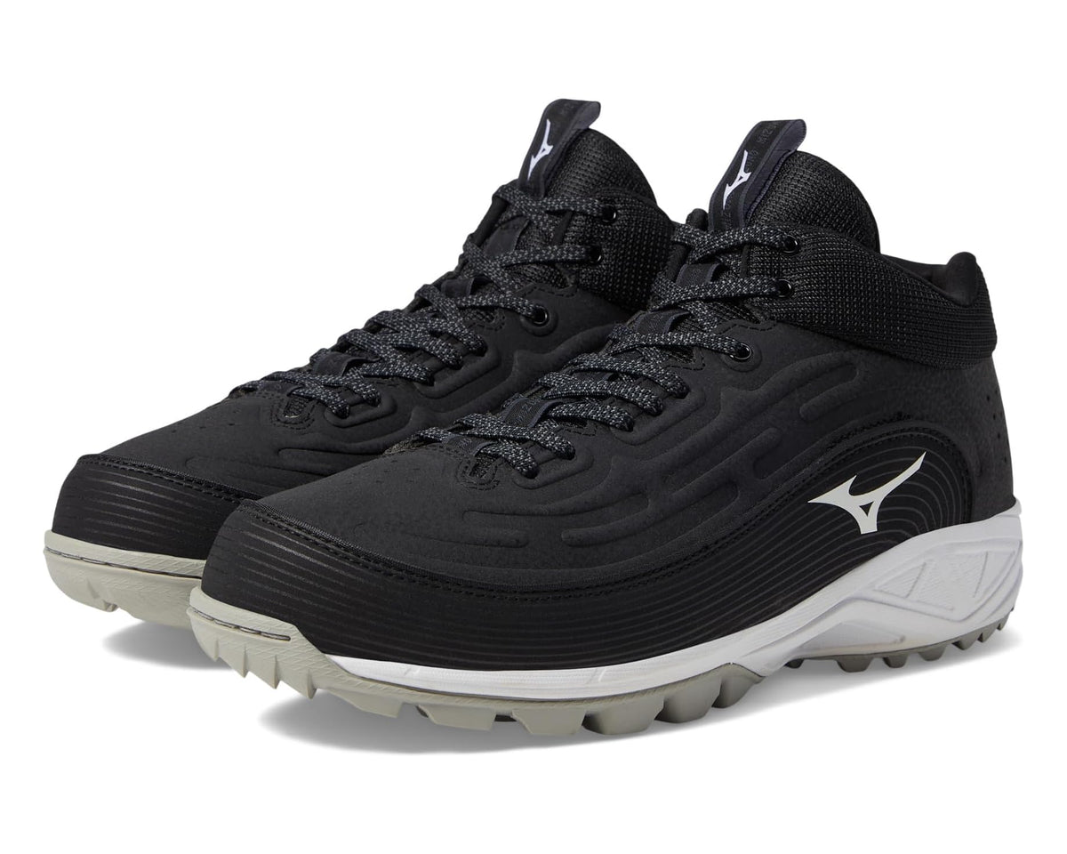 Men's Mizuno Ambition 3 BB Mid AS Baseball Cleats Black/White - Eurostride