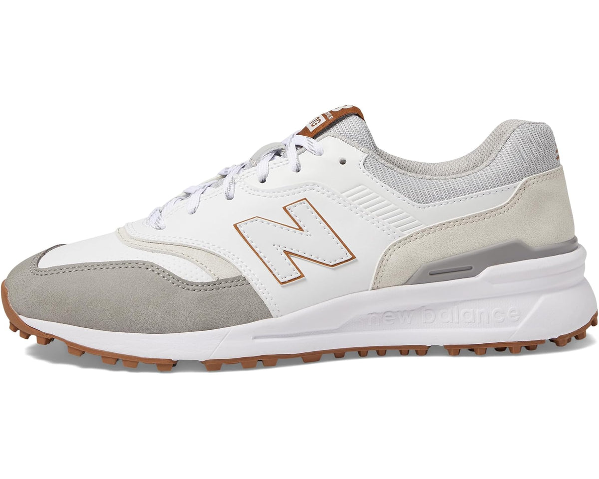 Men's New Balance Golf 997 SL Golf Shoes White/Grey - Eurostride