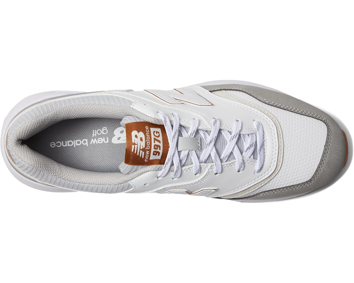 Men's New Balance Golf 997 SL Golf Shoes White/Grey - Eurostride