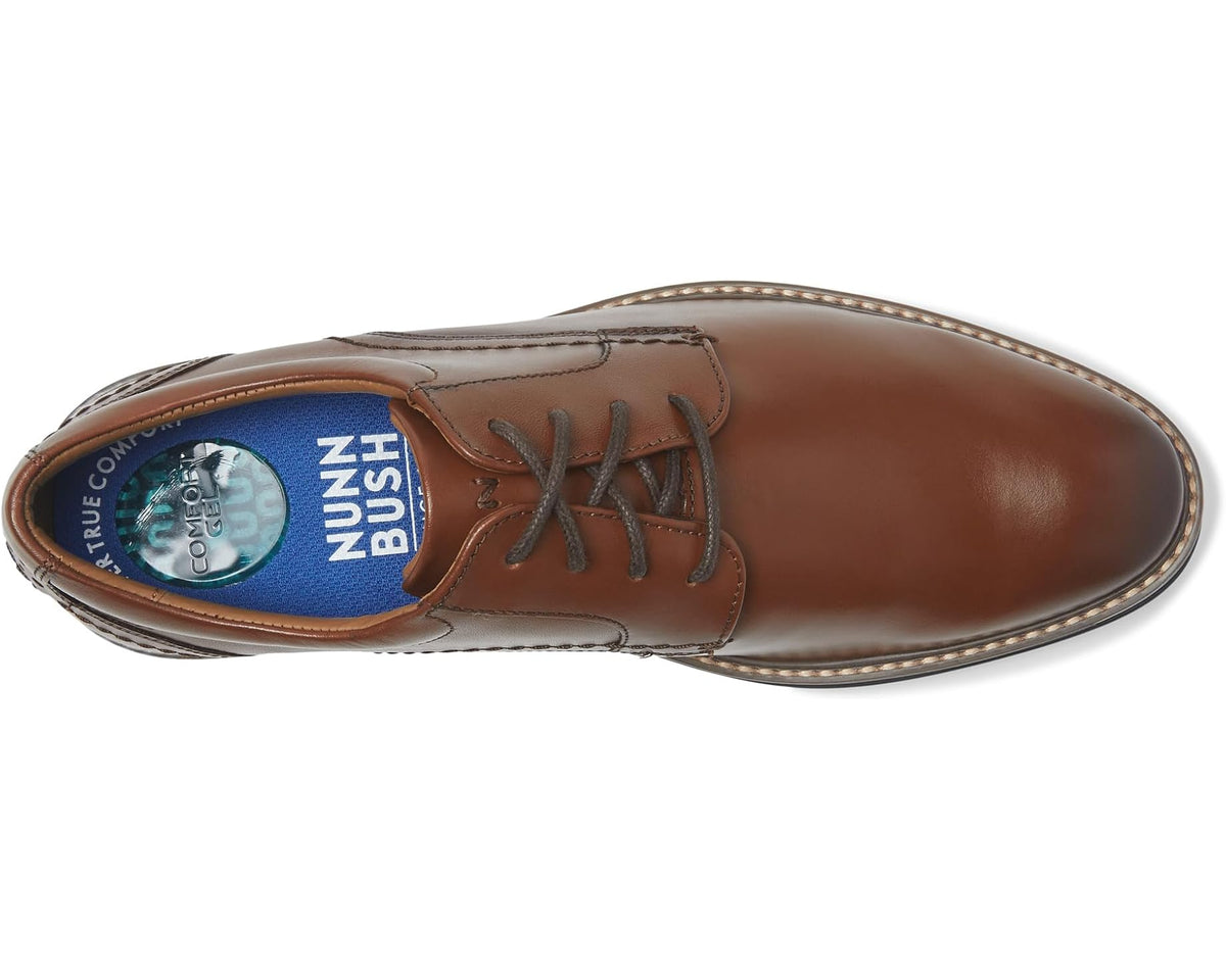 Men's Nunn Bush Calderone Plain Toe Oxford Cognac - Eurostride