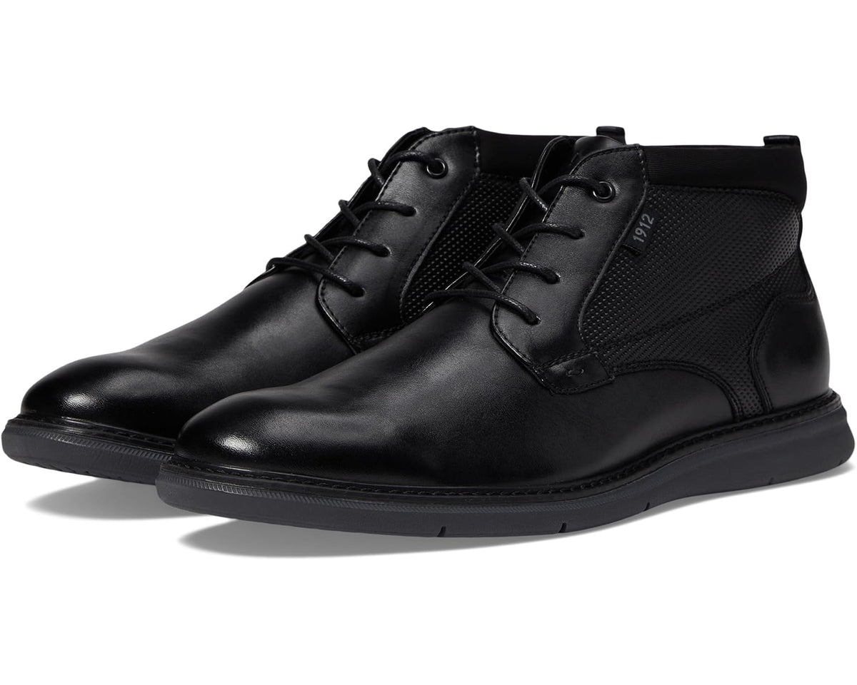 Men's Nunn Bush Chase Plain Toe Chukka Contemporary Fashion Boot Black - Eurostride