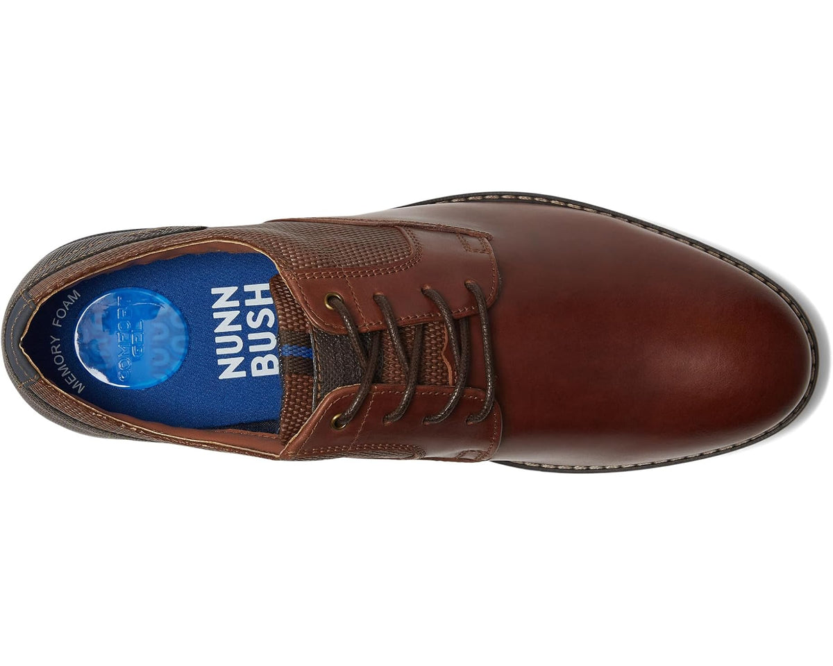 Men's Nunn Bush Circuit Plain Toe Oxford Brandy - Eurostride