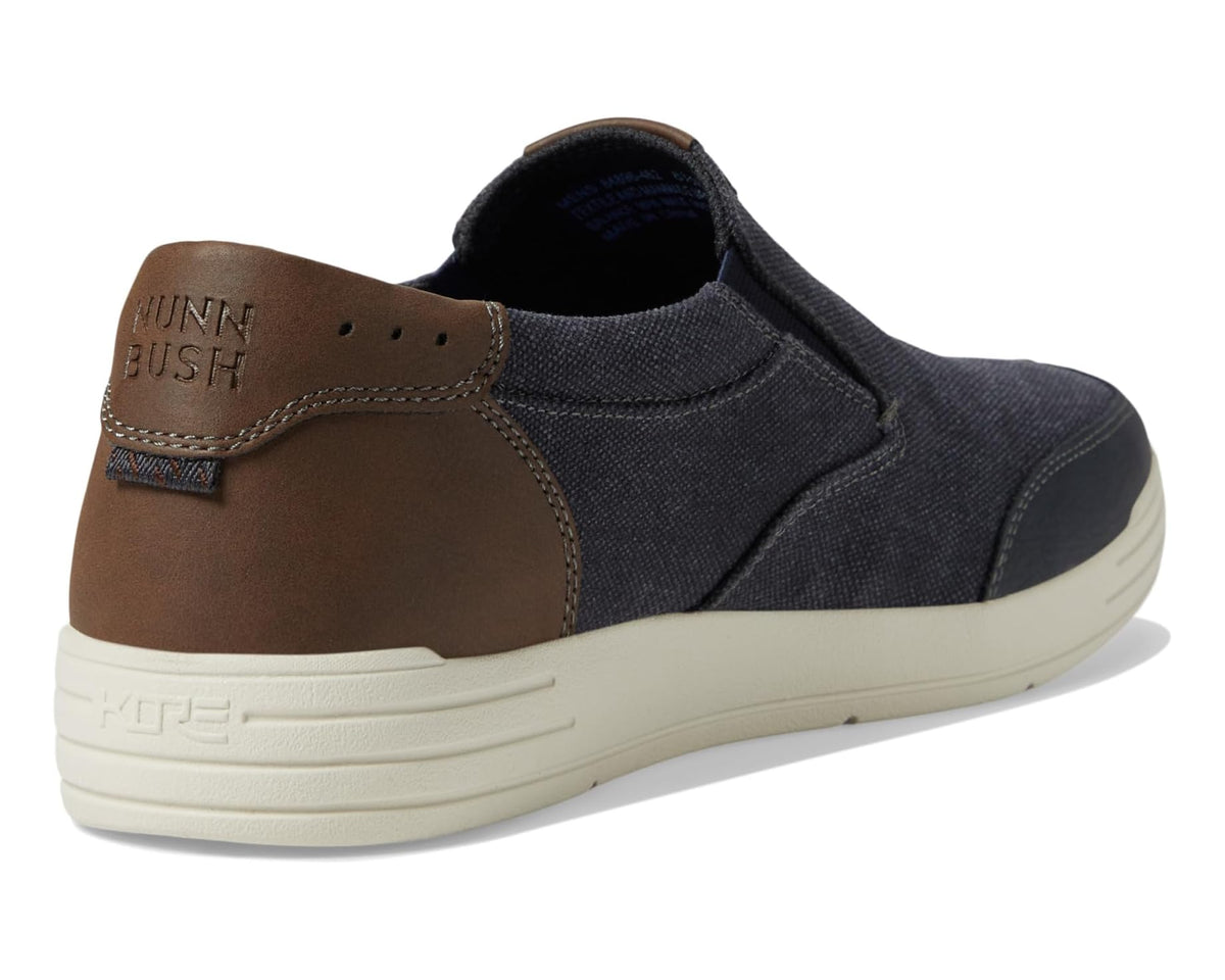 Men's Nunn Bush City Walk Canvas Moc Toe Slip-On Dark Blue - Eurostride