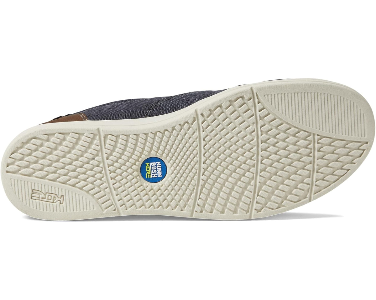 Men's Nunn Bush City Walk Canvas Moc Toe Slip-On Dark Blue - Eurostride