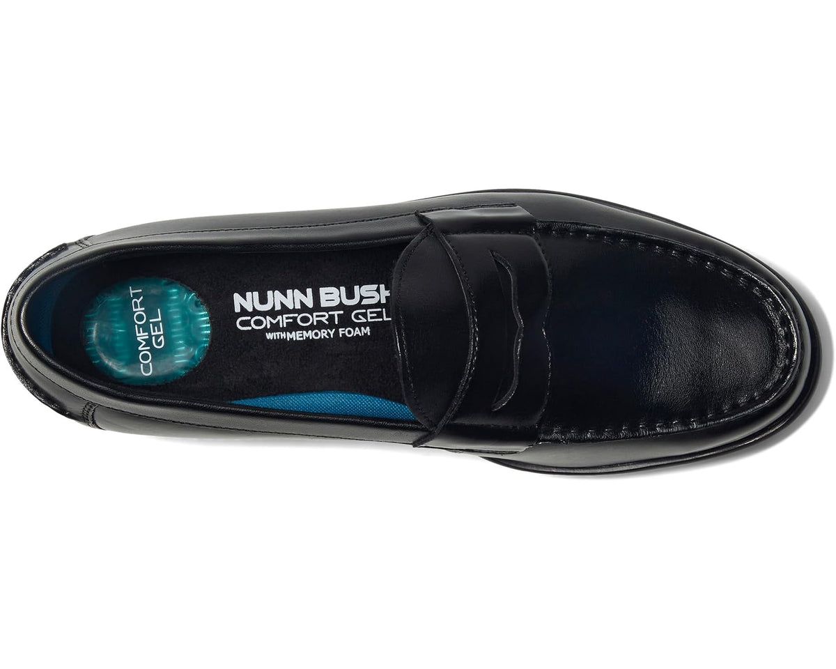 Men's Nunn Bush Drexel Moc Toe Penny Loafer with KORE Walking Comfort Technology Black - Eurostride