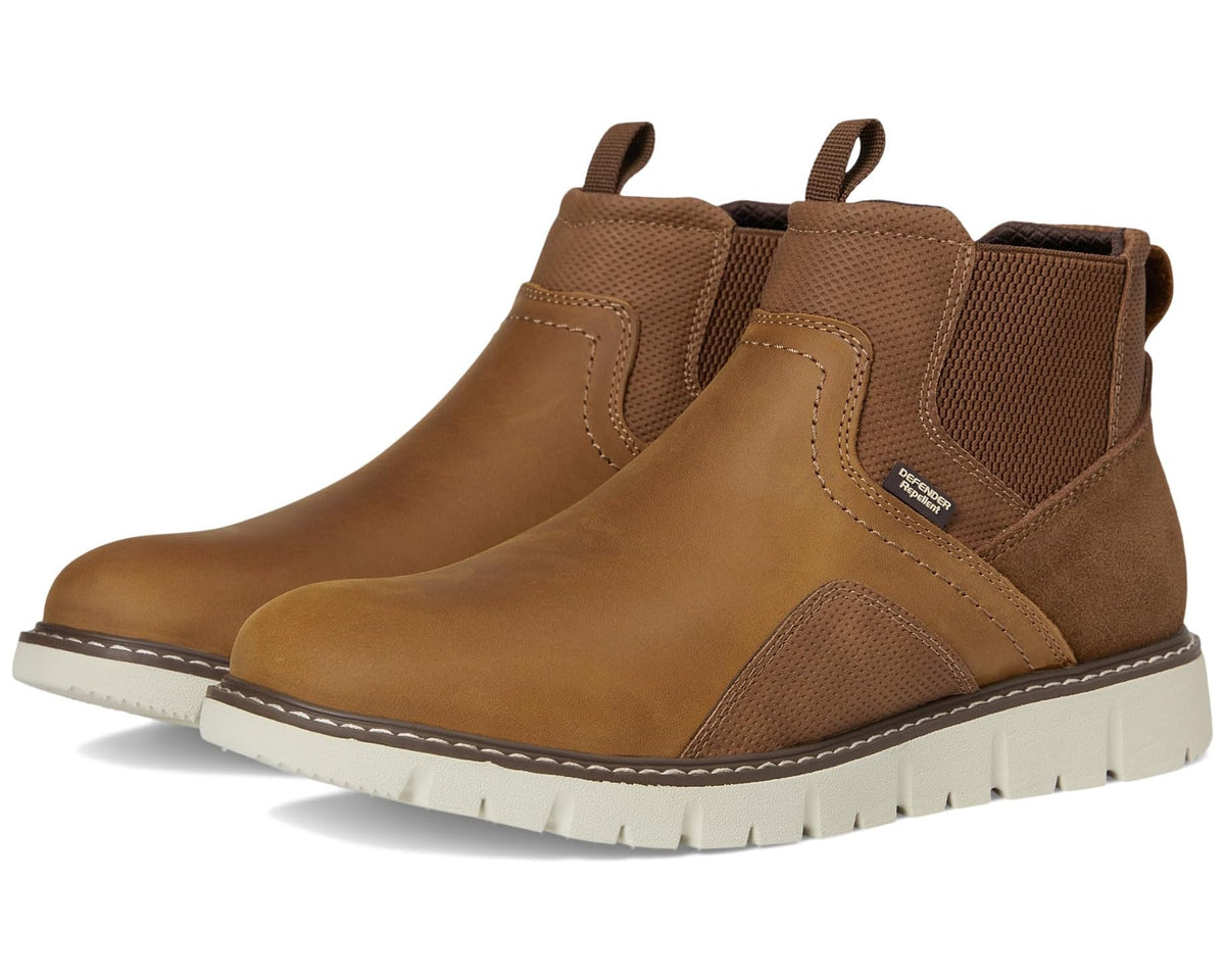 Men's Nunn Bush Karnak Plain Toe Chelsea Boots Lightweight Comfortable Chukka Tan - Eurostride