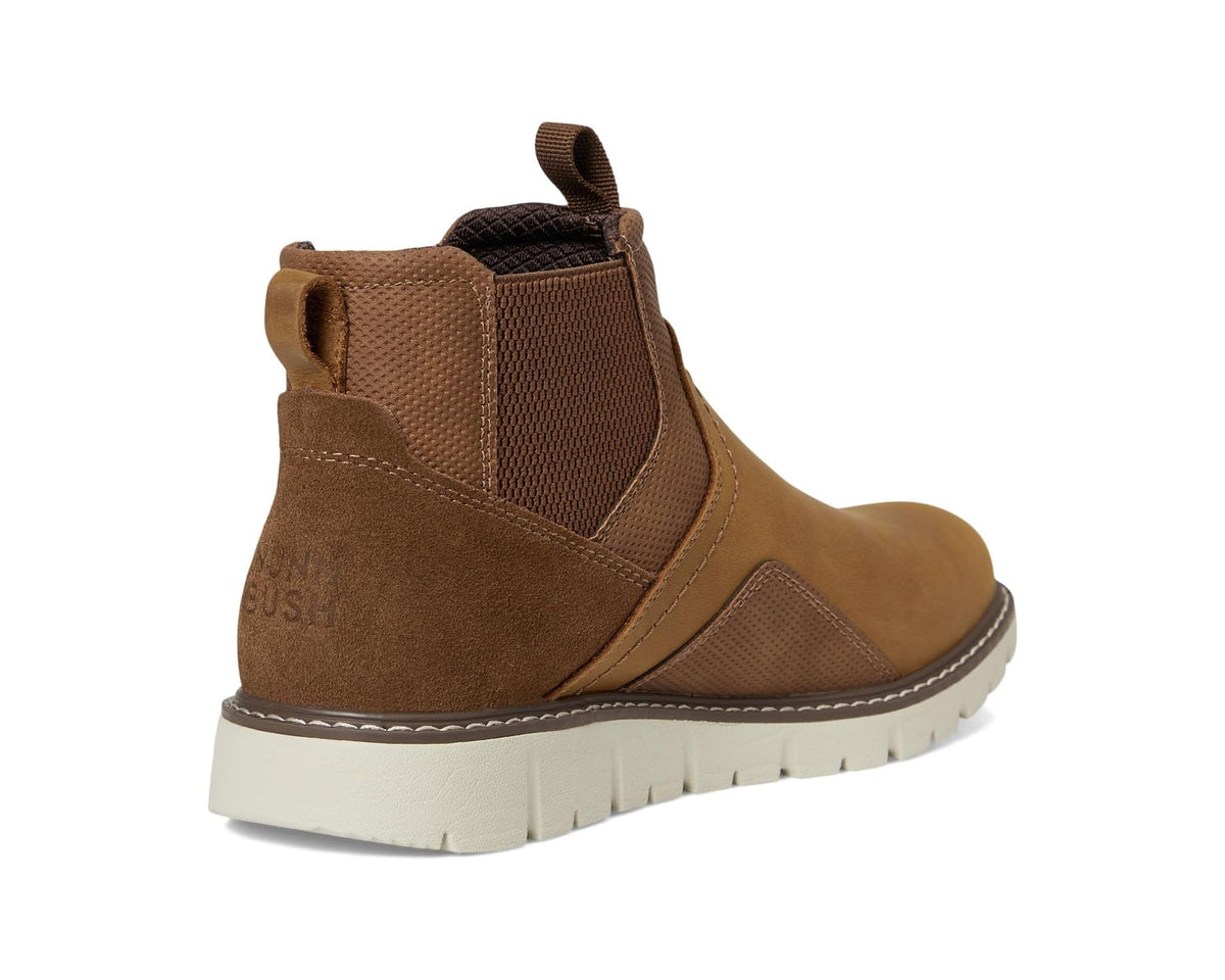 Men's Nunn Bush Karnak Plain Toe Chelsea Boots Lightweight Comfortable Chukka Tan - Eurostride