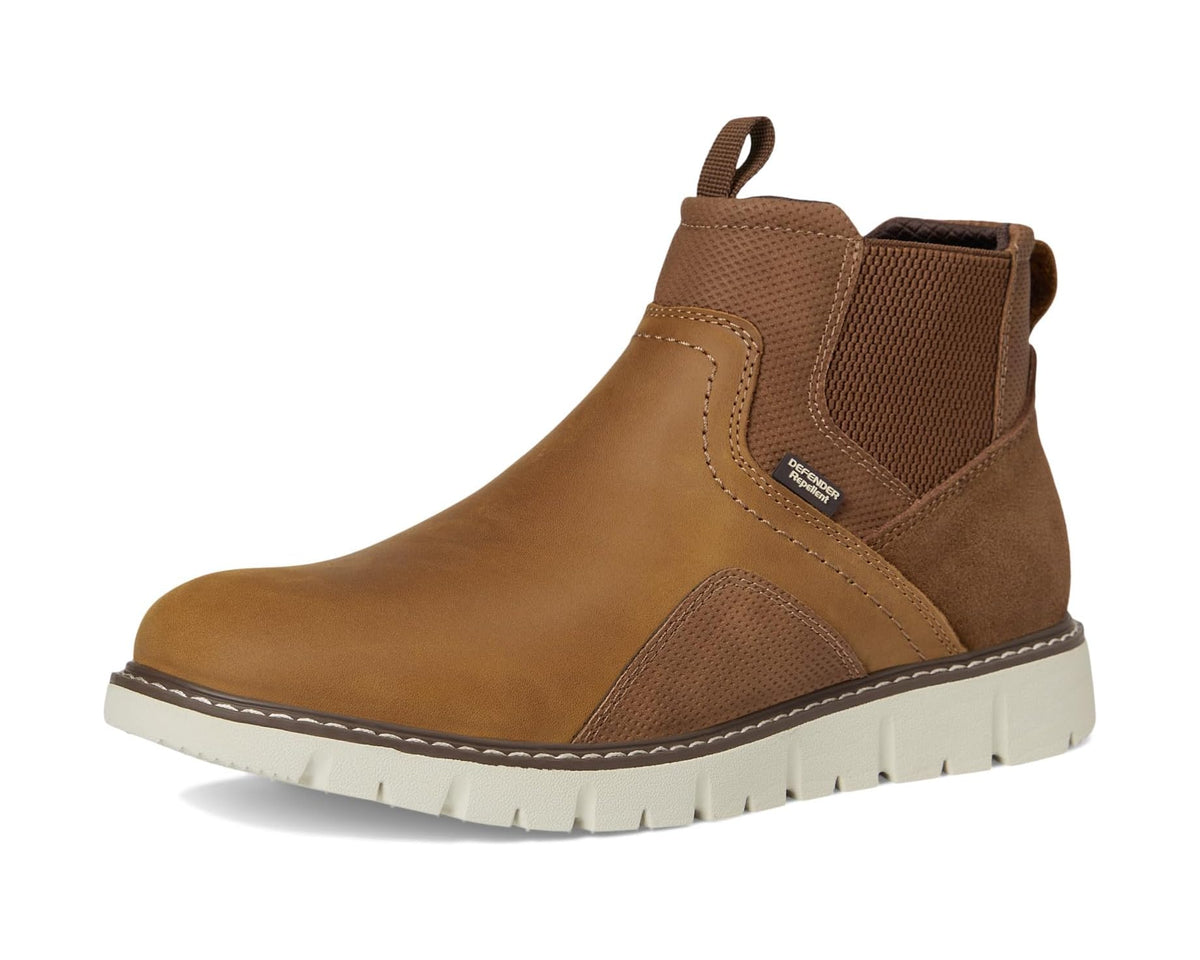 Men's Nunn Bush Karnak Plain Toe Chelsea Boots Lightweight Comfortable Chukka Tan - Eurostride