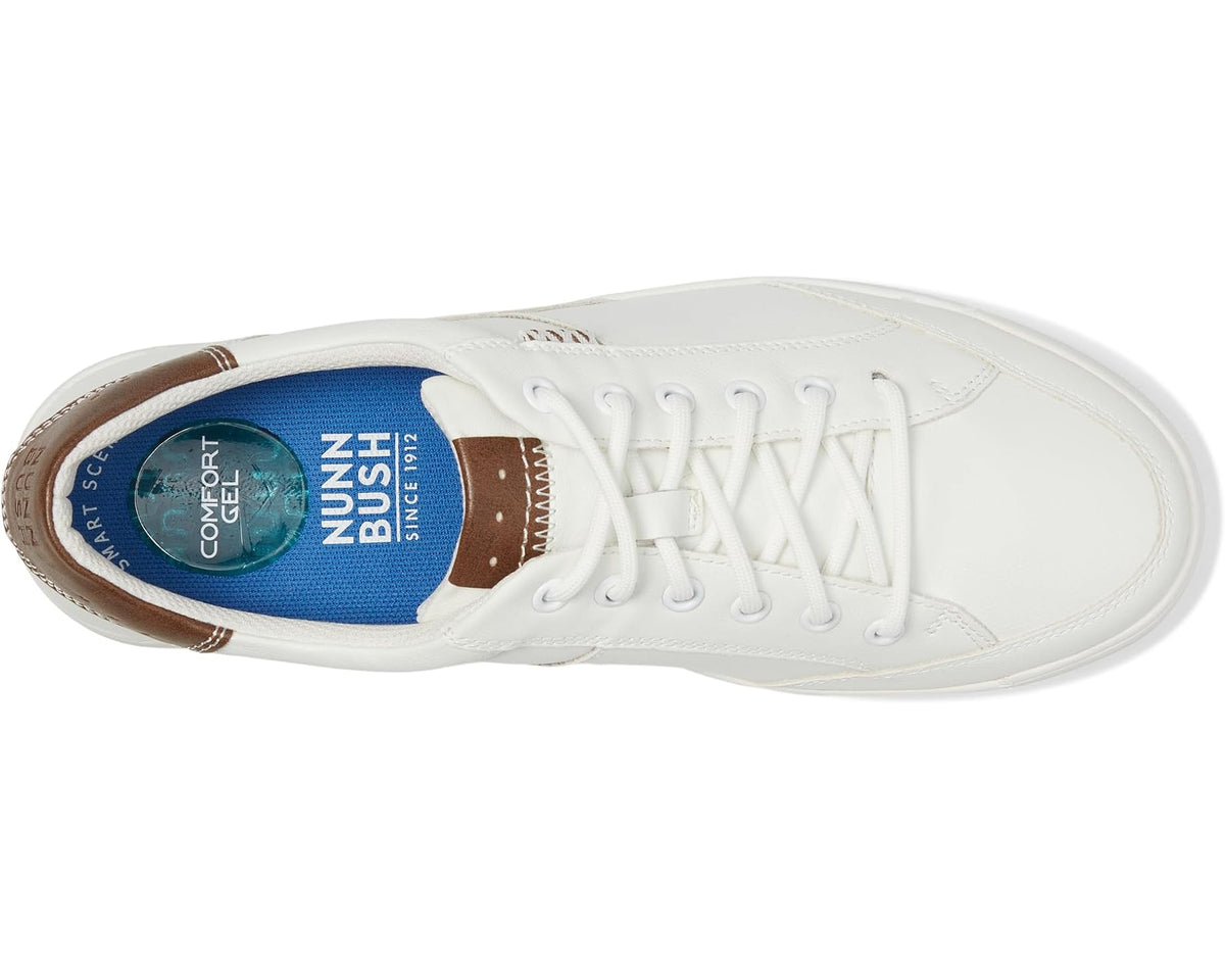 Men's Nunn Bush Kore City Walk Oxford Athletic Style Sneaker Lace Up White - Eurostride