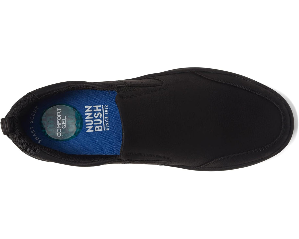 Men's Nunn Bush Kore Elevate Moccasin Toe Slip-On Lightweight Loafer Black - Eurostride