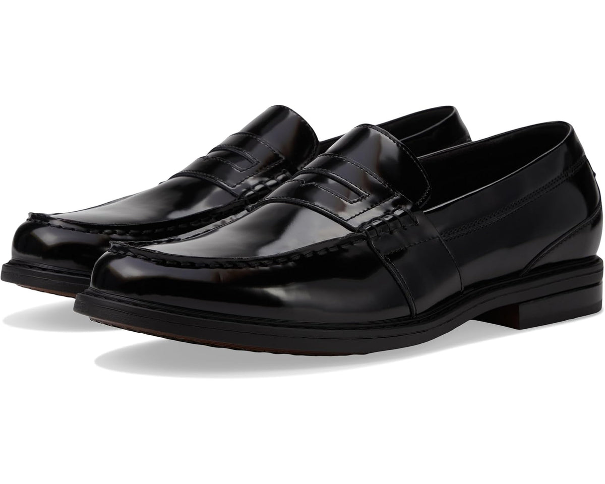 Men's Nunn Bush Lincoln Penny Loafer Black Polished - Eurostride
