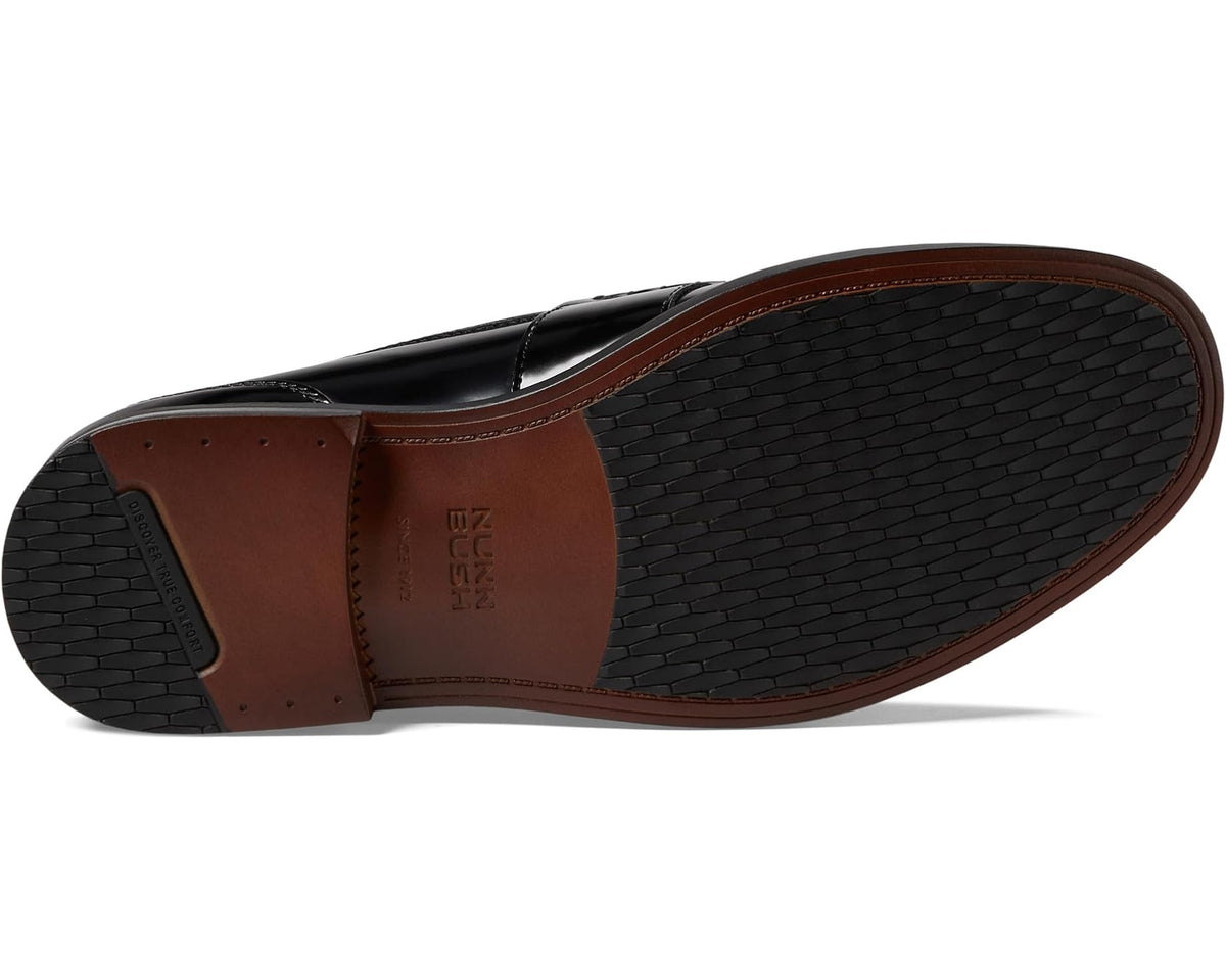 Men's Nunn Bush Lincoln Penny Loafer Black Polished - Eurostride