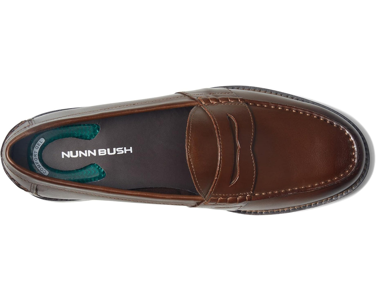 Men's Nunn Bush Noah Beef Roll Penny Loafers Brown - Eurostride