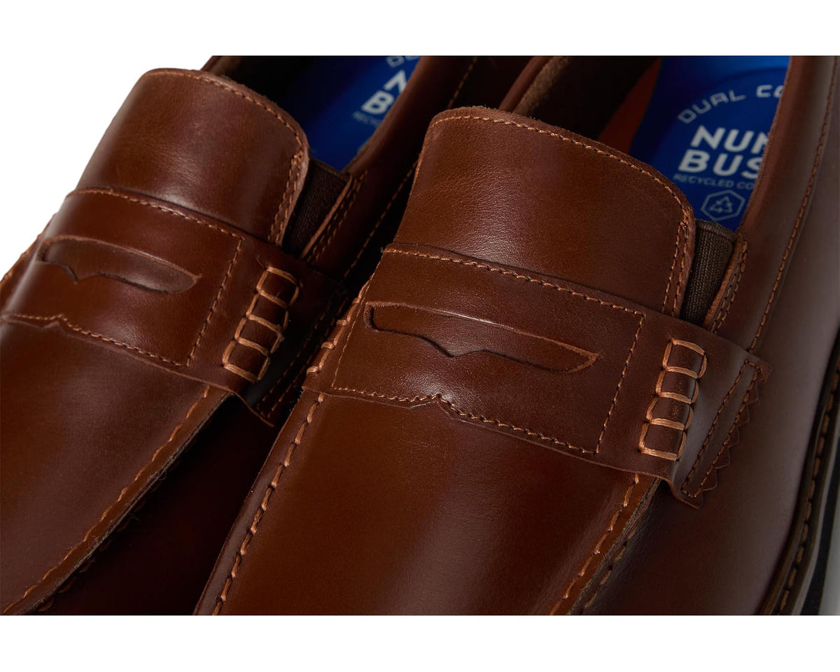 Men's Nunn Bush Odin II Moc Toe Penny Loafer Lightweight and Comfortable Slip-On Cognac - Eurostride