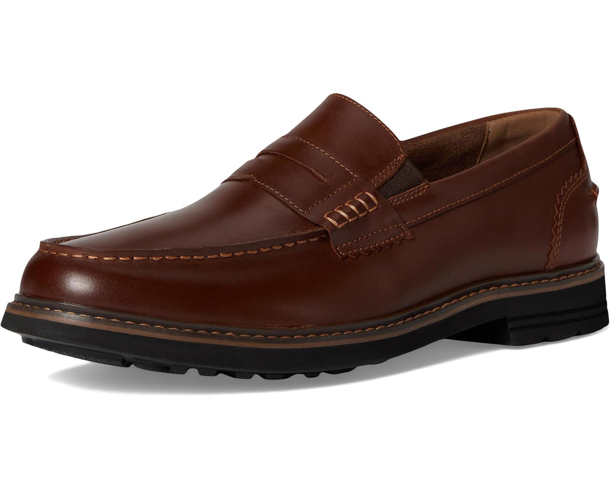 Men's Nunn Bush Odin II Moc Toe Penny Loafer Lightweight and Comfortable Slip-On Cognac - Eurostride