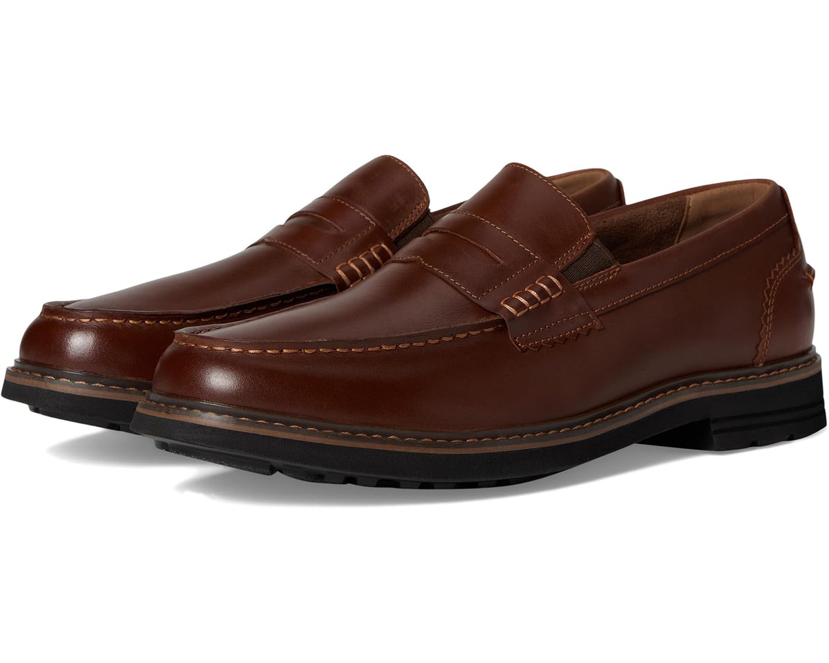 Men's Nunn Bush Odin II Moc Toe Penny Loafer Lightweight and Comfortable Slip-On Cognac - Eurostride