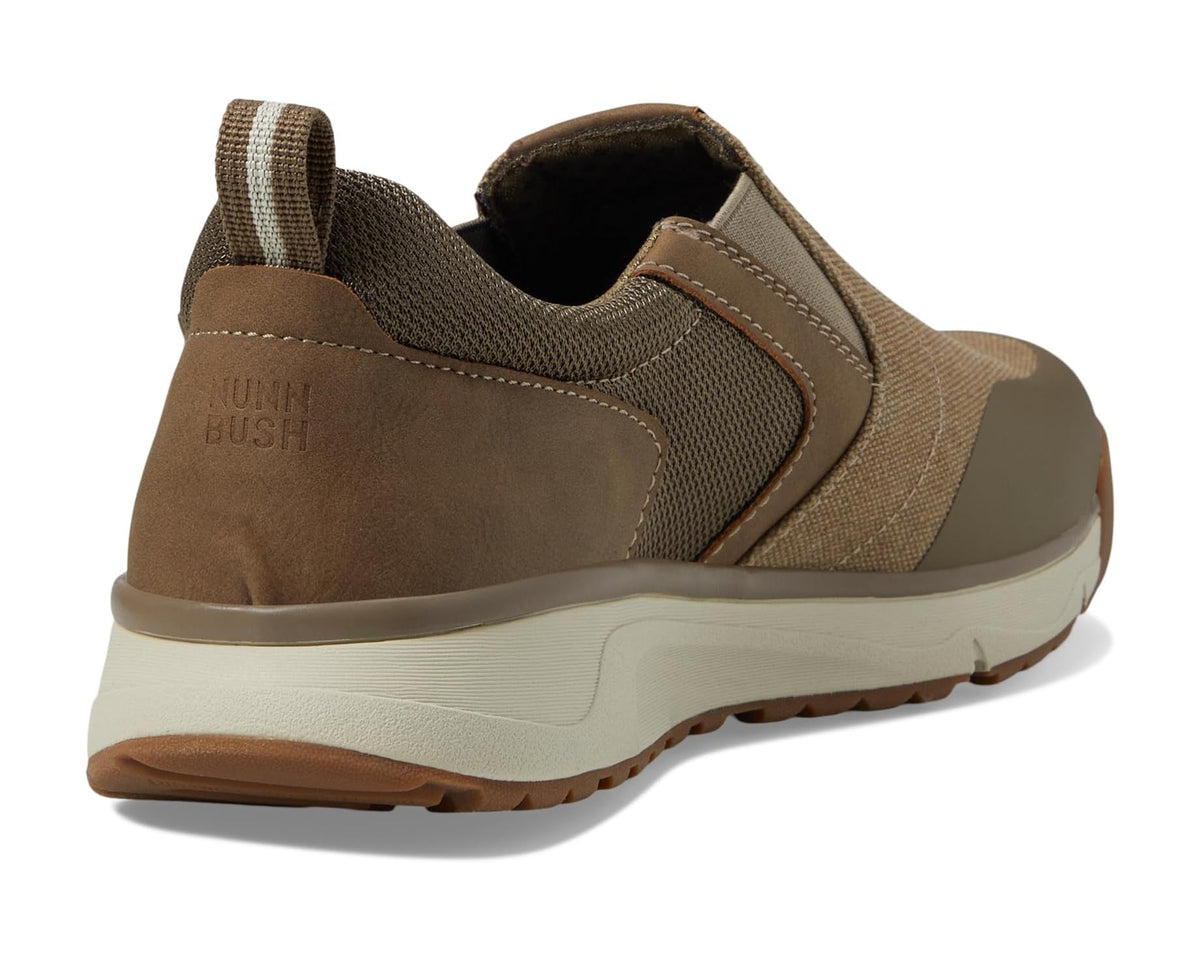 Men's Nunn Bush Sedona Canvas Moccasin Toe Slip-On Comfortable Lightweight Loafer With Memory Foam Stone - Eurostride