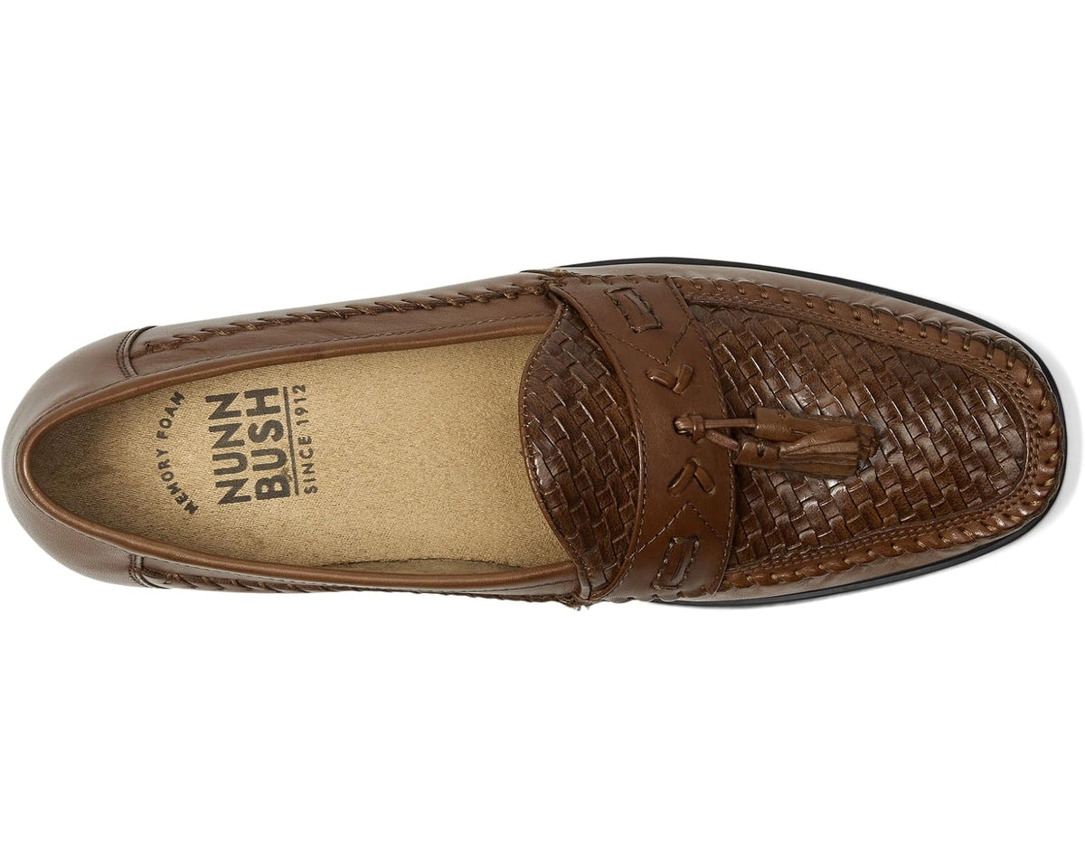 Men's Nunn Bush Strafford Woven Moc Toe Loafer Cognac - Eurostride