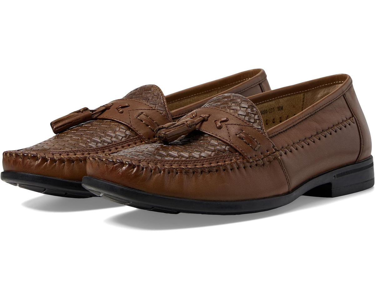 Men's Nunn Bush Strafford Woven Moc Toe Loafer Cognac - Eurostride