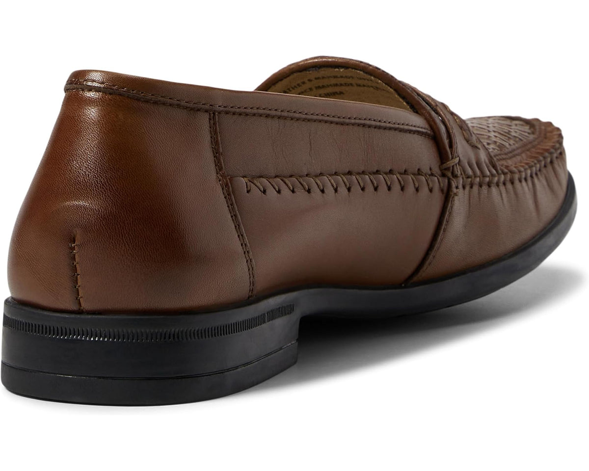 Men's Nunn Bush Strafford Woven Moc Toe Loafer Cognac - Eurostride
