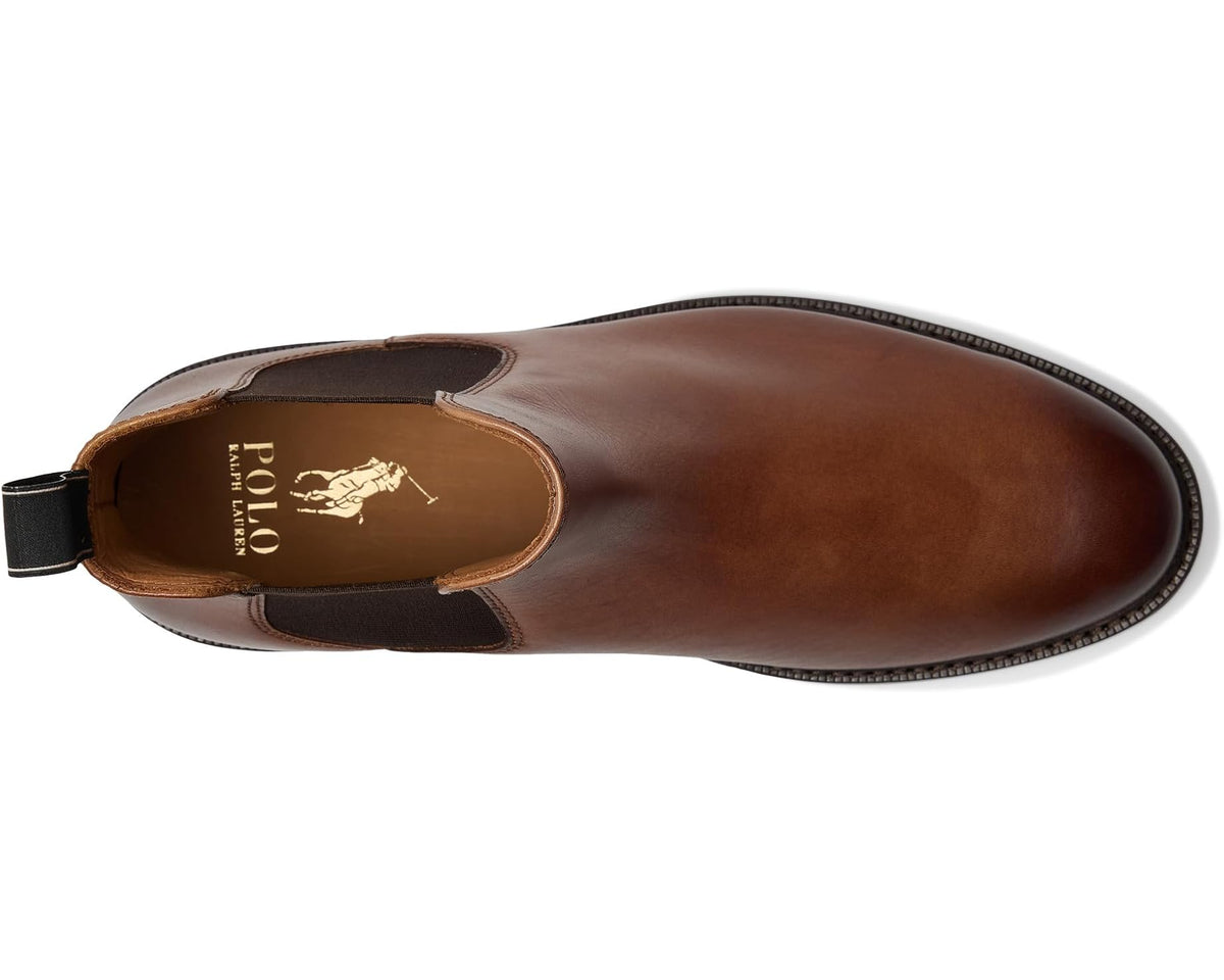 Men's Polo Ralph Lauren Asher Leather Chelsea Boots Tan - Eurostride