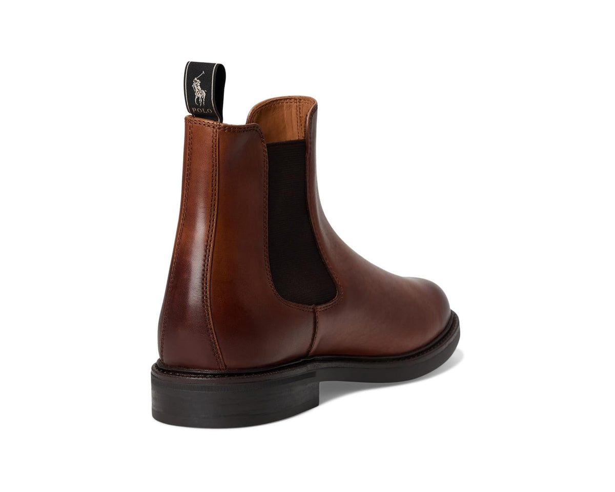 Men's Polo Ralph Lauren Asher Leather Chelsea Boots Tan - Eurostride