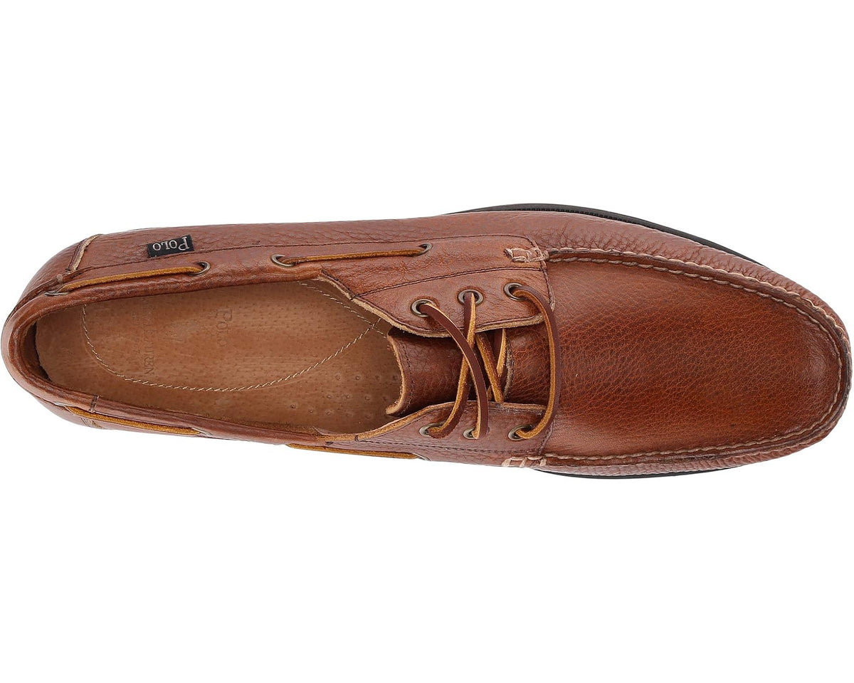 Men's Polo Ralph Lauren Bienne Boat Shoe Tan Oiled Tumbled Leather - Eurostride