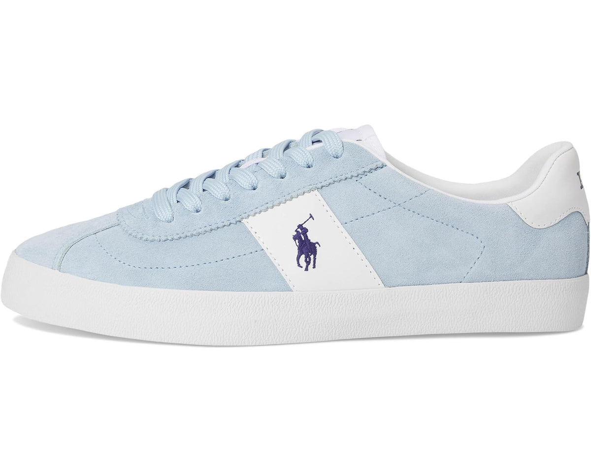 Men's Polo Ralph Lauren Court Vulc Leather-suede Sneaker Light Blue - Eurostride