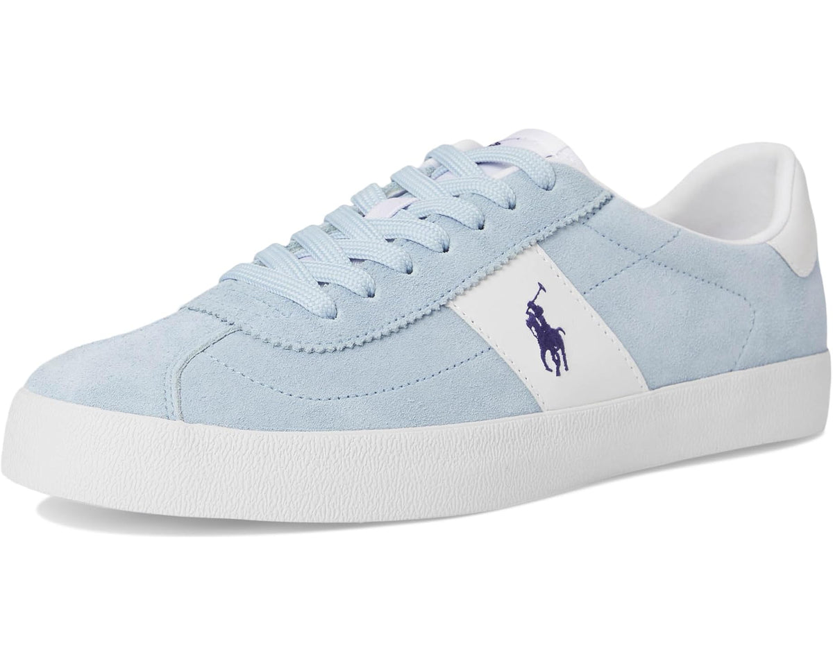 Men's Polo Ralph Lauren Court Vulc Leather-suede Sneaker Light Blue - Eurostride