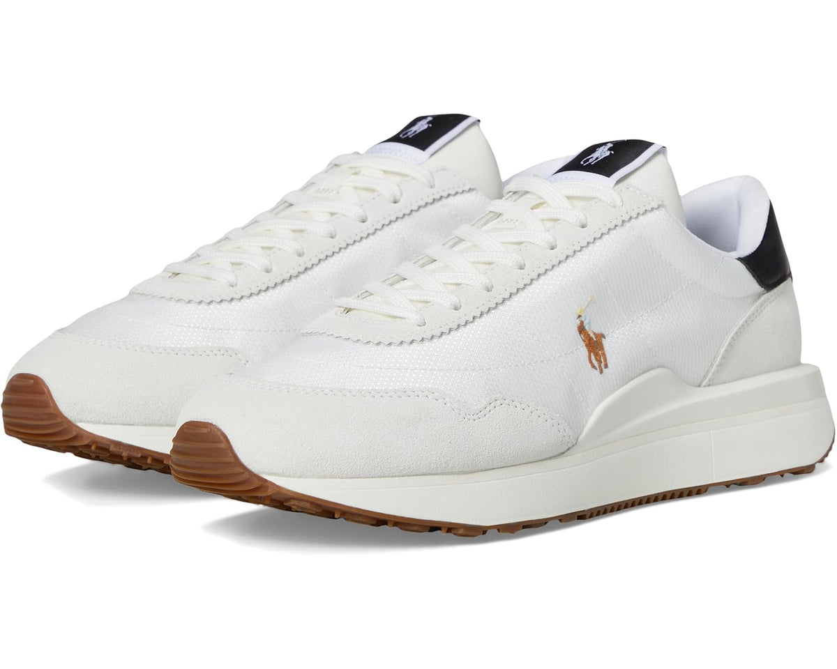 Men's Polo Ralph Lauren Train 89 Suede-Paneled Sneakers Deckwash White/Multi Pp - Eurostride