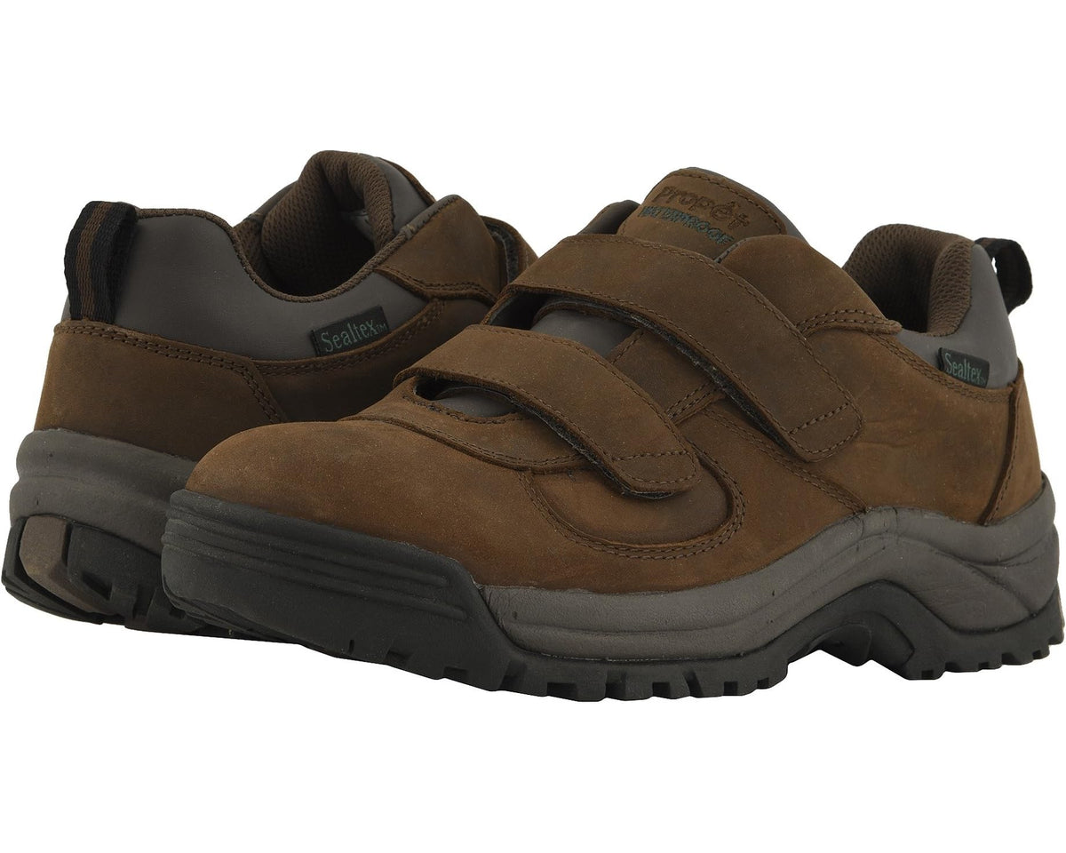 Men's Propet Cliff Walker Low Strap Brown Crazy Horse - Eurostride