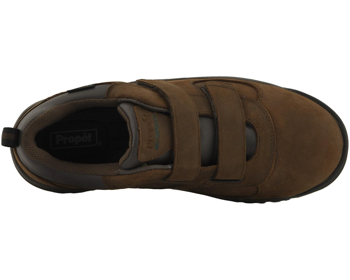 Men's Propet Cliff Walker Low Strap Brown Crazy Horse - Eurostride