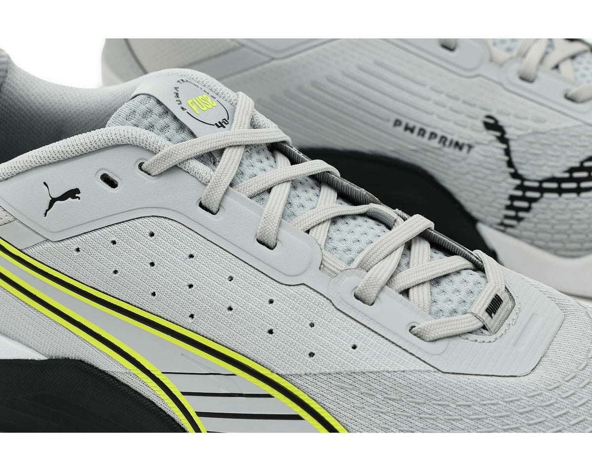 Men's PUMA Fuse 4.0 Cross Training Shoes Cool Light Gray/Puma Black/Lux Lime - Eurostride