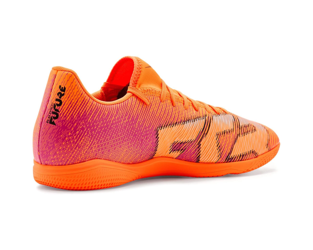 Men's PUMA Future 8 Play Indoor Trainer Soccer Shoes Heat Fire/Black/Ravish - Eurostride