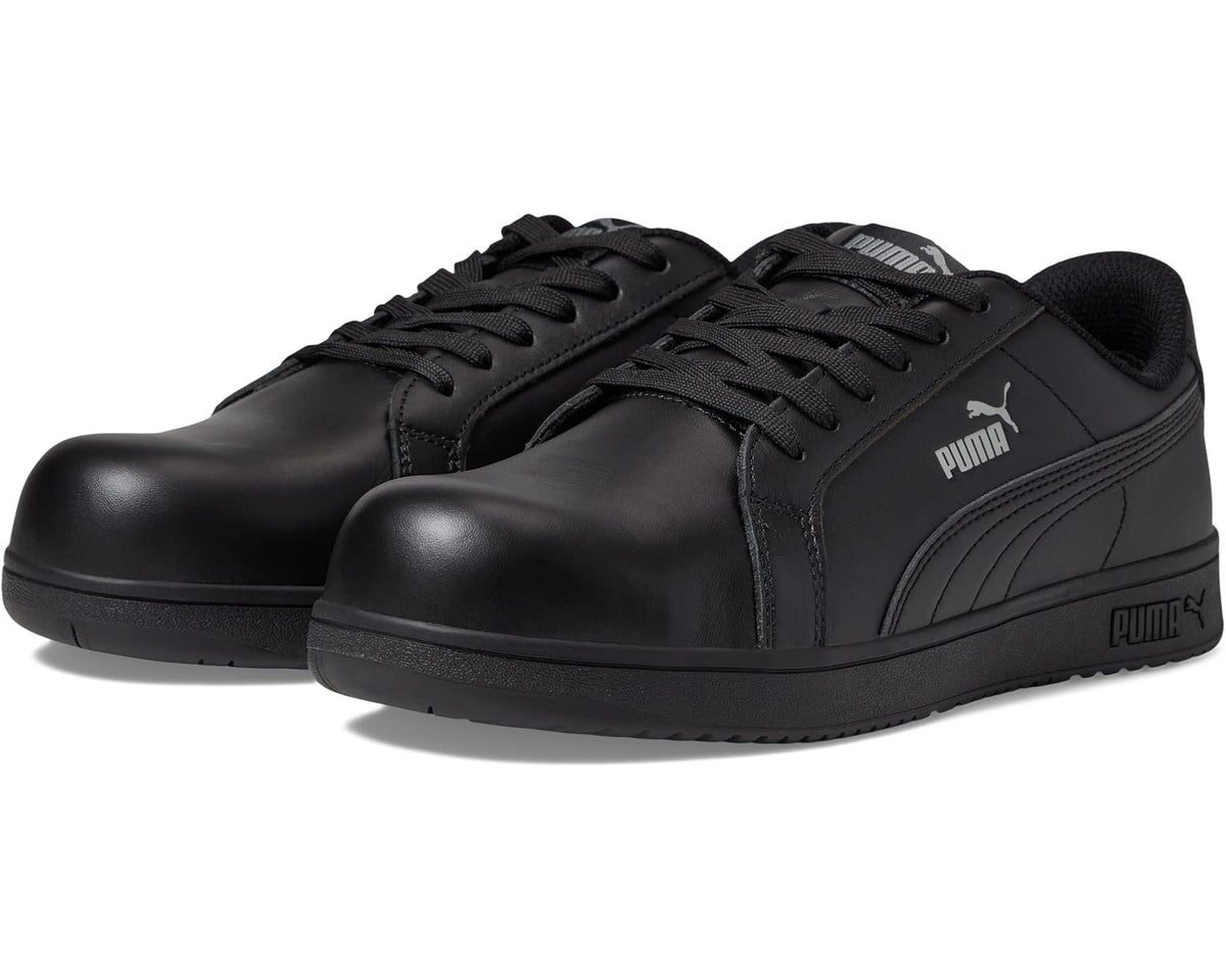 Men's PUMA Safety Iconic Leather Low ASTM SD Black/Black - Eurostride