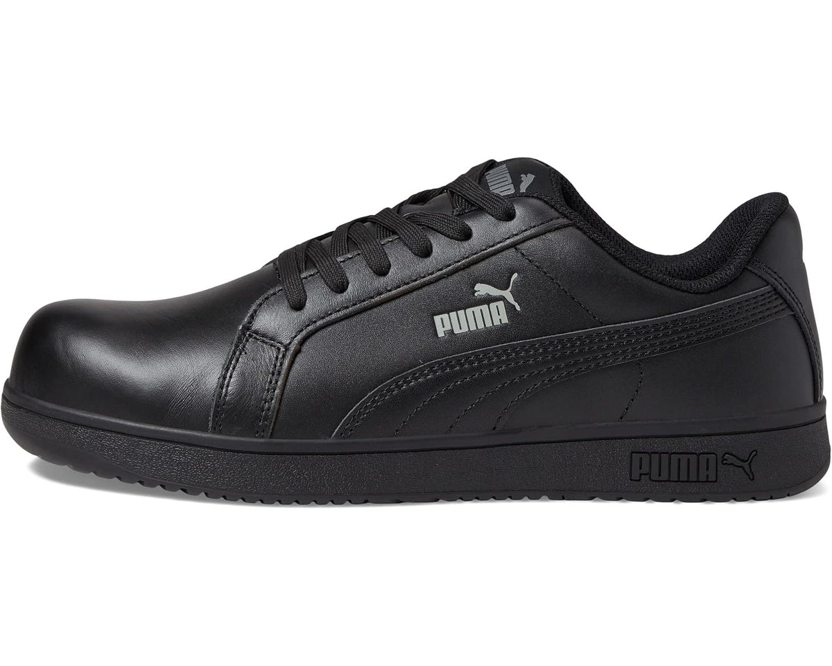Men's PUMA Safety Iconic Leather Low ASTM SD Black/Black - Eurostride